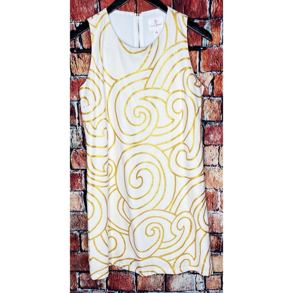 Julie Brown Dresses & Skirts - Julie Brown NYC Women’s Sleeveless Shift Lined Dress Sz 6 White Gold Linen Blend